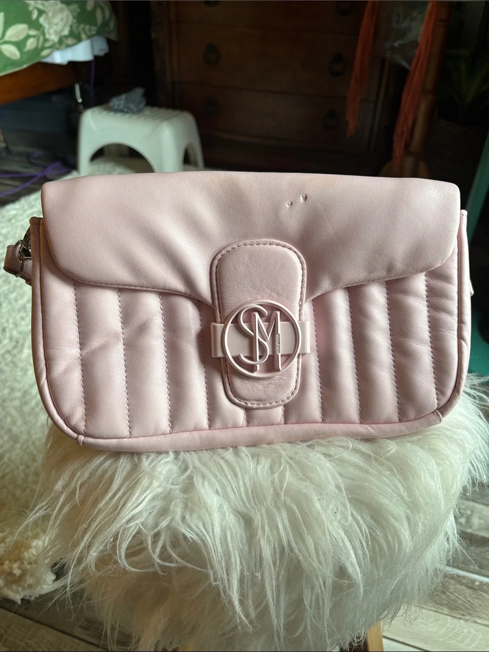 Steve Madden Logo Quilted Pink Bag